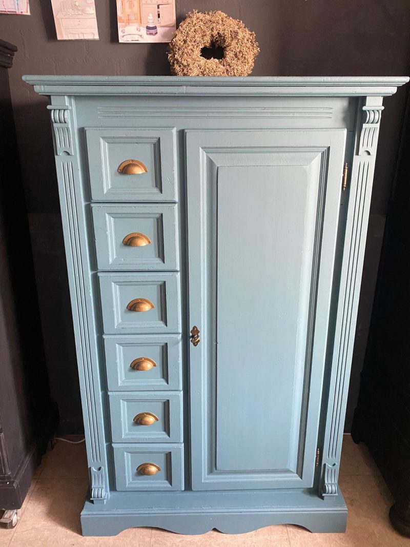 Brocante kast Petrol
