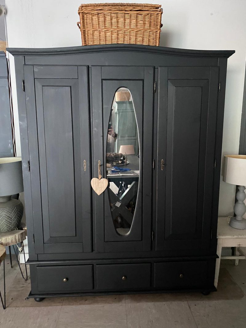 Brocante 3 deurs kast Noir